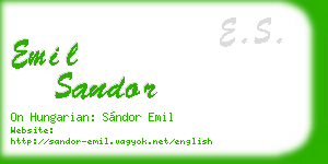 emil sandor business card