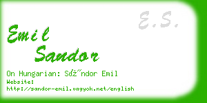 emil sandor business card